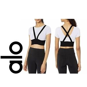 Alo Yoga Revolve Crop Tee White NWT
